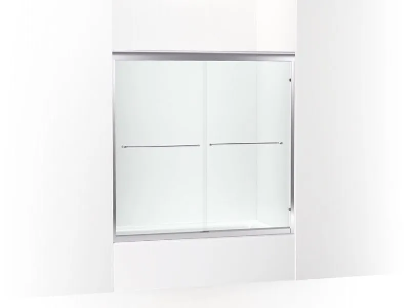 KOHLER K-702200-6G54 Fluence 54-5/8 - 59-5/8" W x 58" H sliding bath door with 1/4" thick Falling Lines glass