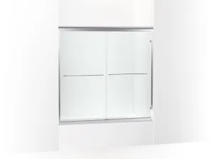 KOHLER K-702200-6G54 Fluence 54-5/8 - 59-5/8" W x 58" H sliding bath door with 1/4" thick Falling Lines glass