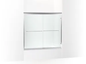 KOHLER K-702202-6G54 Fluence 52" - 57" W x 55-1/2" H sliding bath door with 1/4" thick Falling Lines glass