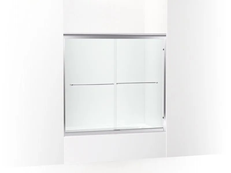 KOHLER K-702202-6G54 Fluence 52" - 57" W x 55-1/2" H sliding bath door with 1/4" thick Falling Lines glass