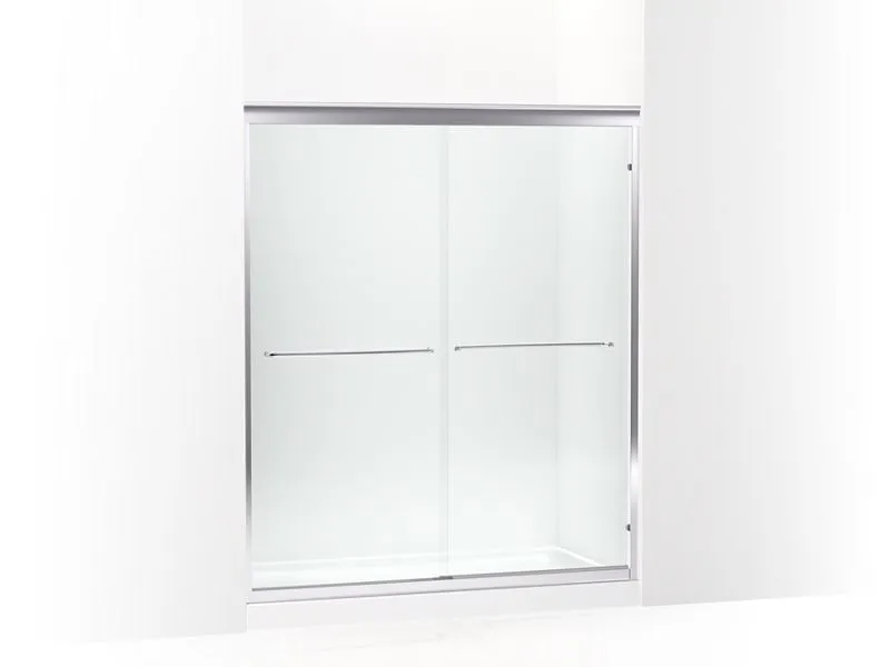 KOHLER K-702206-6G54 Fluence 54-5/8 - 59-5/8" W x 70-9/32" H sliding shower door with 1/4" thick Falling Lines glass