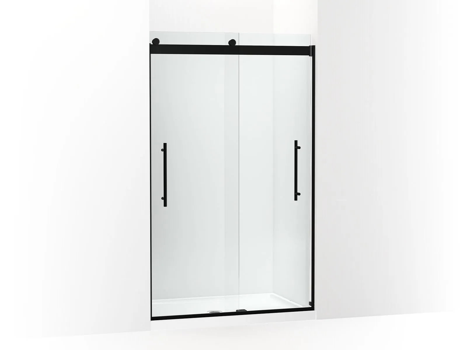 KOHLER K-702421-L Levity Plus Frameless sliding shower door, 77-9/16" H x 44-5/8 - 47-5/8" W, with 5/16"-thick Crystal Clear glass
