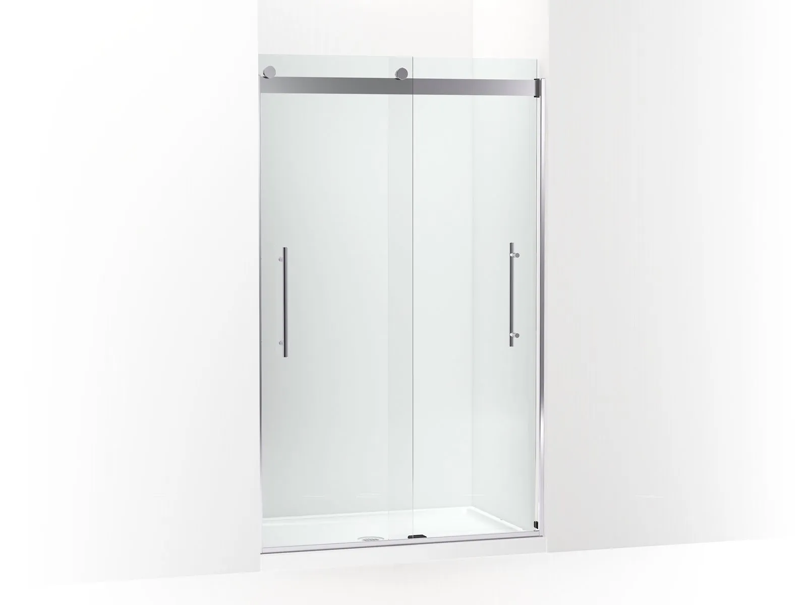KOHLER K-702421-L Levity Plus Frameless sliding shower door, 77-9/16" H x 44-5/8 - 47-5/8" W, with 5/16"-thick Crystal Clear glass