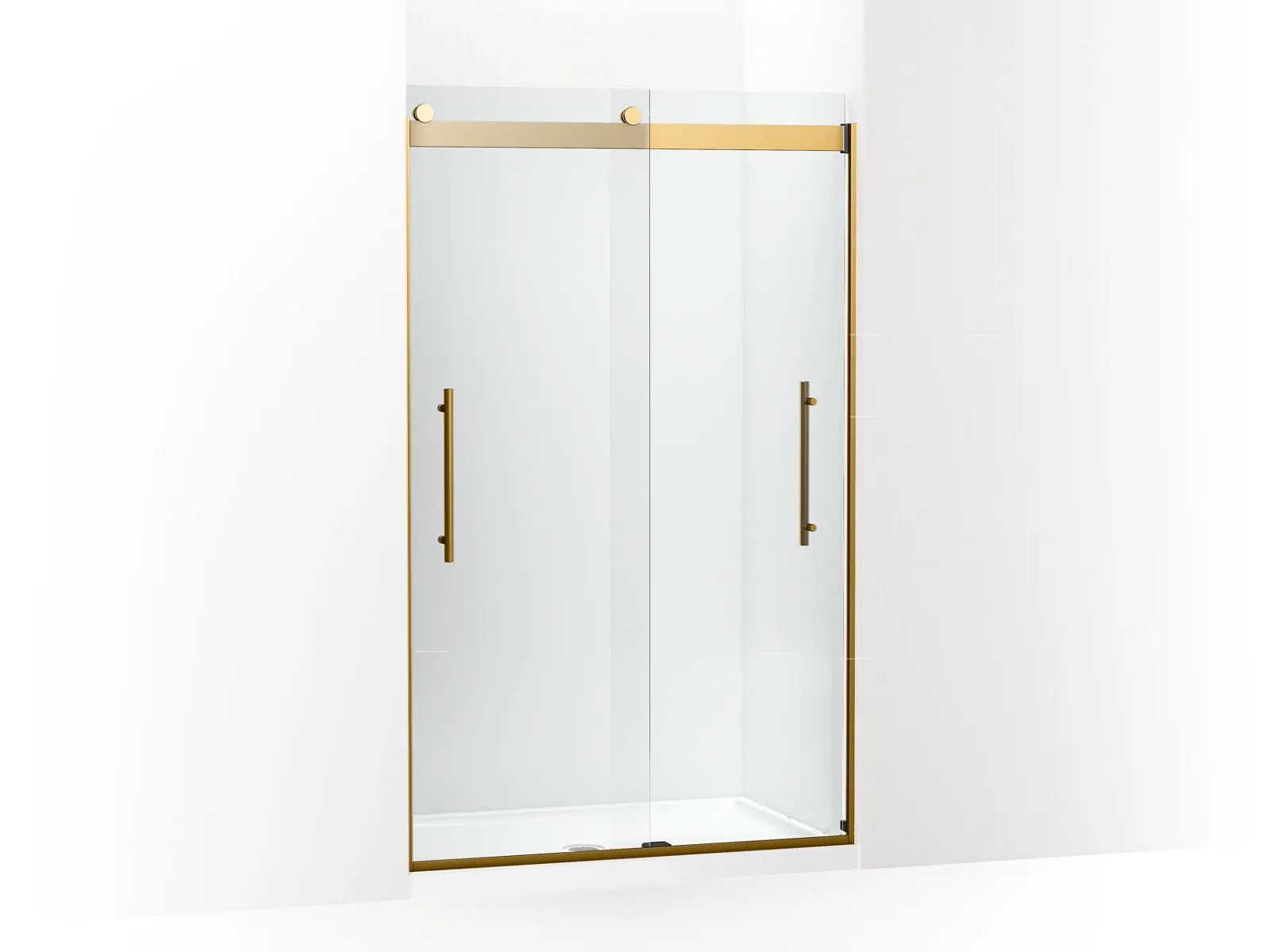 KOHLER K-702421-L Levity Plus Frameless sliding shower door, 77-9/16" H x 44-5/8 - 47-5/8" W, with 5/16"-thick Crystal Clear glass