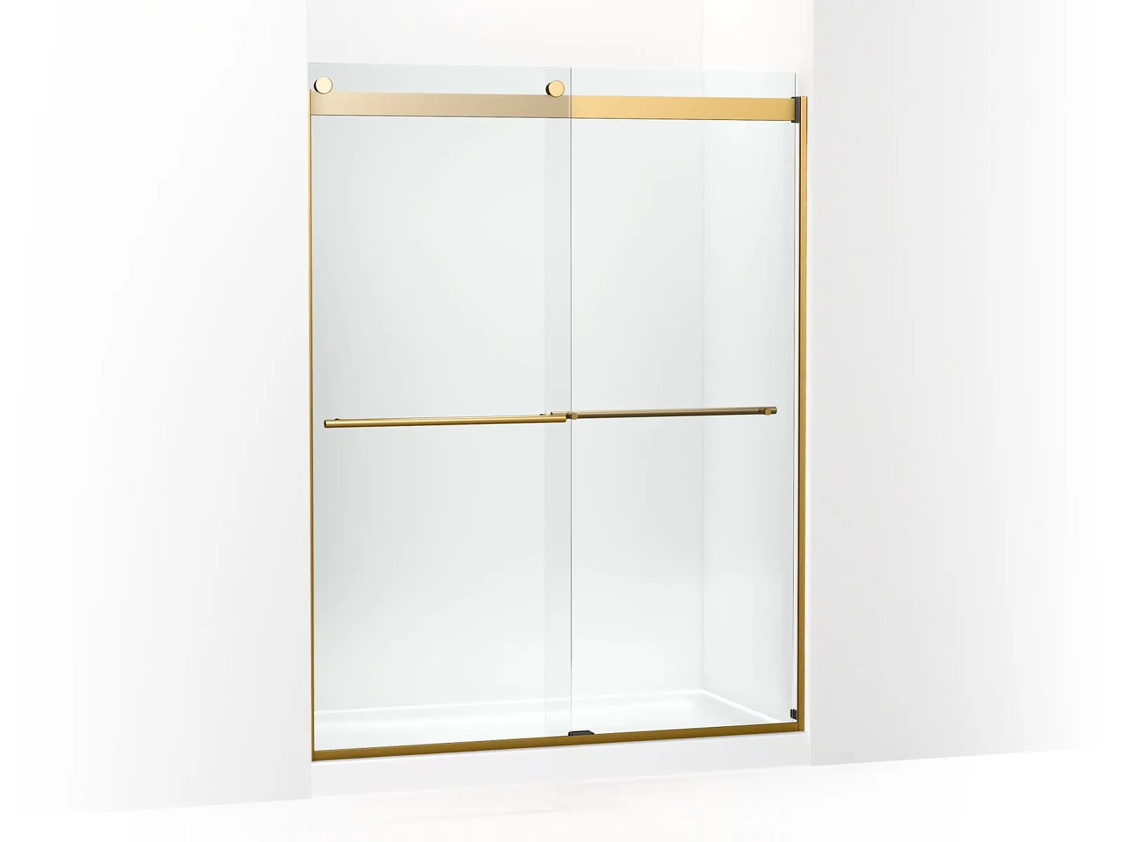 KOHLER K-702424-L Levity Plus Frameless sliding shower door, 77-9/16" H x 56-5/8 - 59-5/8" W, with 5/16"-thick Crystal Clear glass