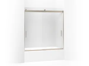 KOHLER K-706000-D3 Levity Sliding bath door, 62" H x 56-5/8 - 59-5/8" W, with 1/4" thick Frosted glass