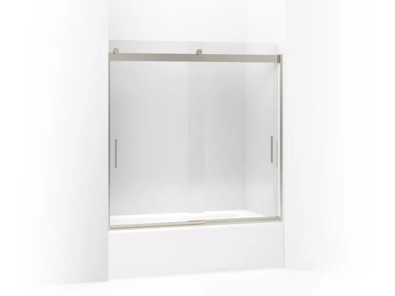 KOHLER K-706001-L Levity Sliding bath door, 59-3/4" H x 54 - 57" W, with 1/4" thick Crystal Clear glass