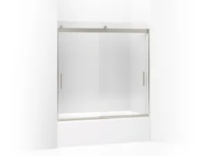 KOHLER K-706001-L Levity Sliding bath door, 59-3/4" H x 54 - 57" W, with 1/4" thick Crystal Clear glass
