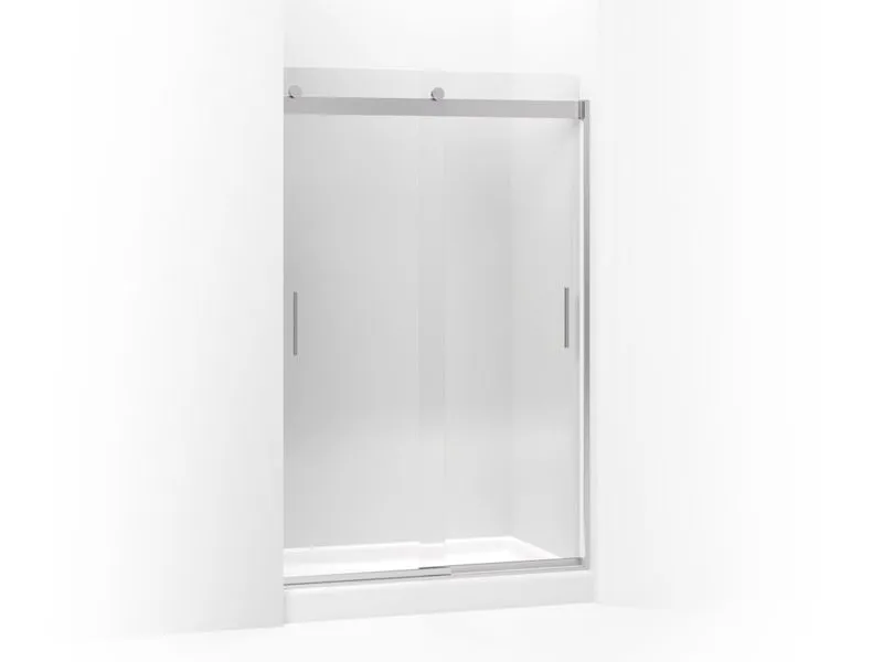 KOHLER K-706010-L Levity Sliding shower door, 74" H x 44-5/8 - 47-5/8" W, with 3/8" thick Crystal Clear glass and blade handles