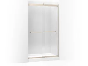 KOHLER K-706017-L Levity Sliding shower door, 82" H x 44-5/8 - 47-5/8" W, with 3/8" thick Crystal Clear glass and square towel bar