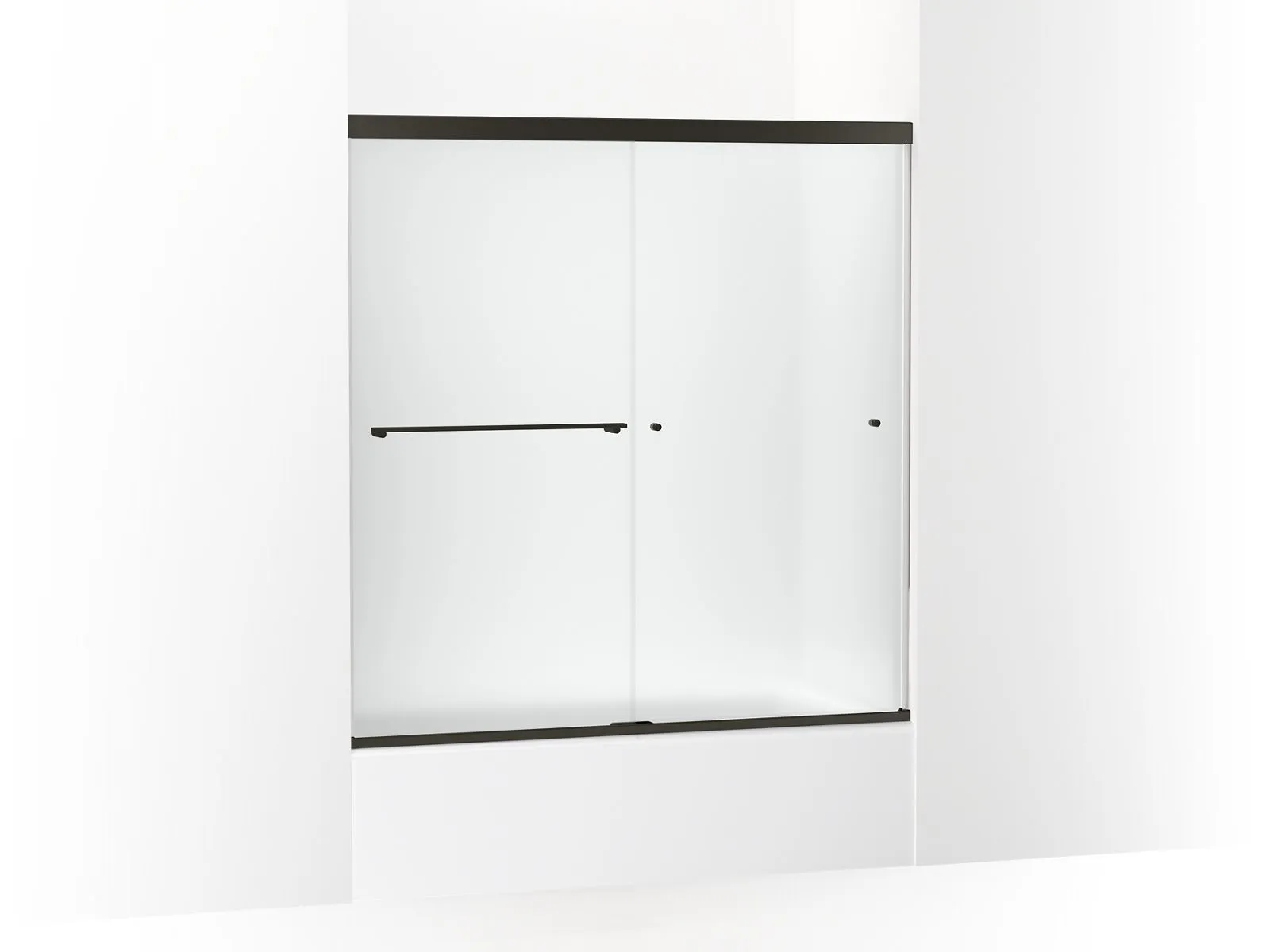 KOHLER K-707002-D3 Revel Sliding bath door, 62" H x 56-5/8 - 59-5/8" W, with 5/16" thick Frosted glass