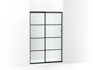 KOHLER K-707606-6G79 Elate Sliding shower door, 70-1/2" H x 44-1/4 - 47-5/8" W, with 1/4" thick Crystal Clear glass with rectangular grille pattern