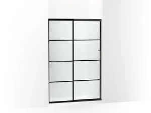KOHLER K-707606-6G80 Elate Sliding shower door, 70-1/2" H x 44-1/4 - 47-5/8" W, with 1/4" thick Frosted glass with rectangular grille pattern