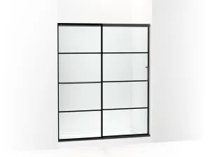 KOHLER K-707608-6G79 Elate Sliding shower door, 70-1/2" H x 56-1/4 - 59-5/8" W, with 1/4" thick Crystal Clear glass with rectangular grille pattern