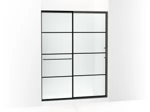 KOHLER K-707615-8G79 Elate Sliding shower door, 75-1/2" H x 56-1/4 - 59-5/8" W, with heavy 5/16" thick Crystal Clear glass with rectangular grille pattern
