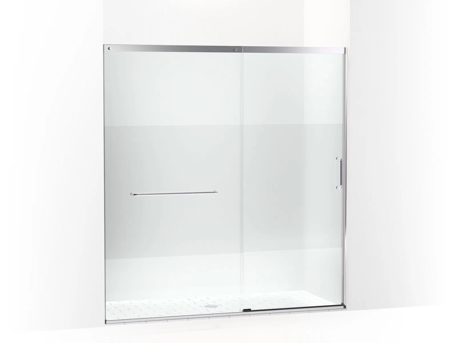 KOHLER K-707617-8G81 Elate Sliding shower door, 75-1/2" H x 68-1/4 - 71-5/8" W, with heavy 5/16" thick Crystal Clear glass with privacy band