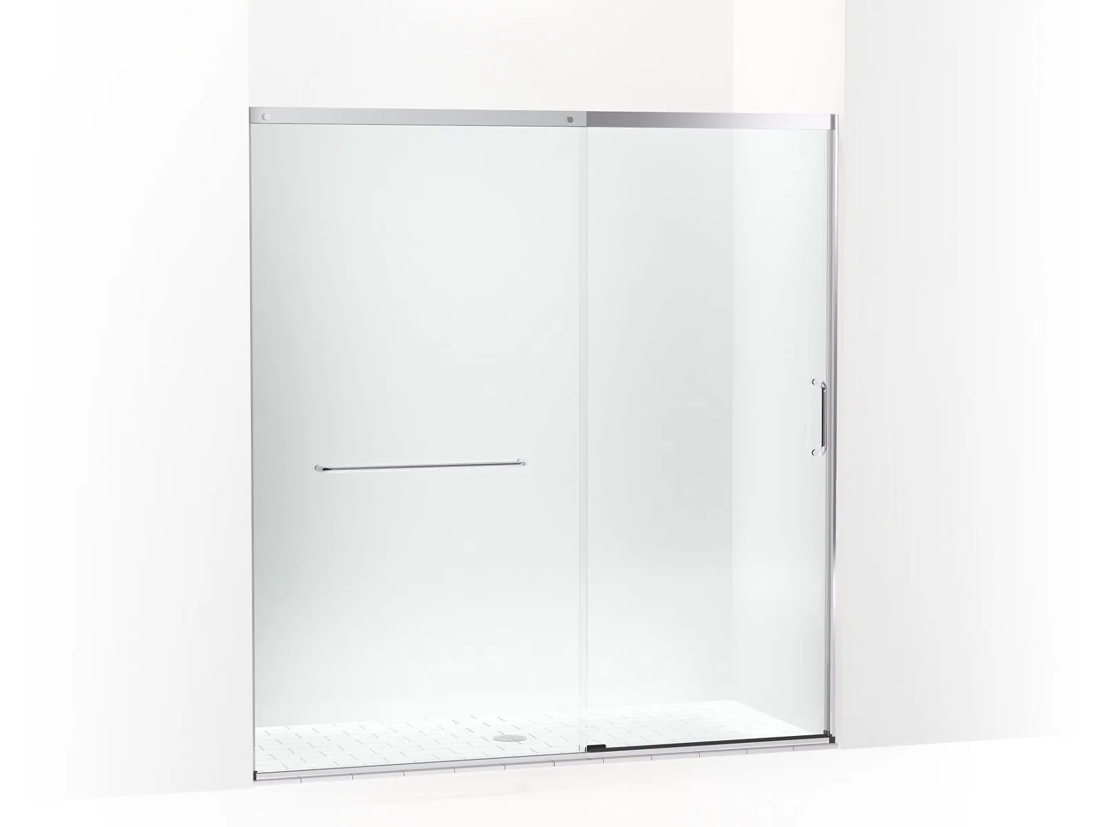 KOHLER K-707617-8L Elate Sliding shower door, 75-1/2" H x 68-1/4 - 71-5/8" W, with heavy 5/16" thick Crystal Clear glass