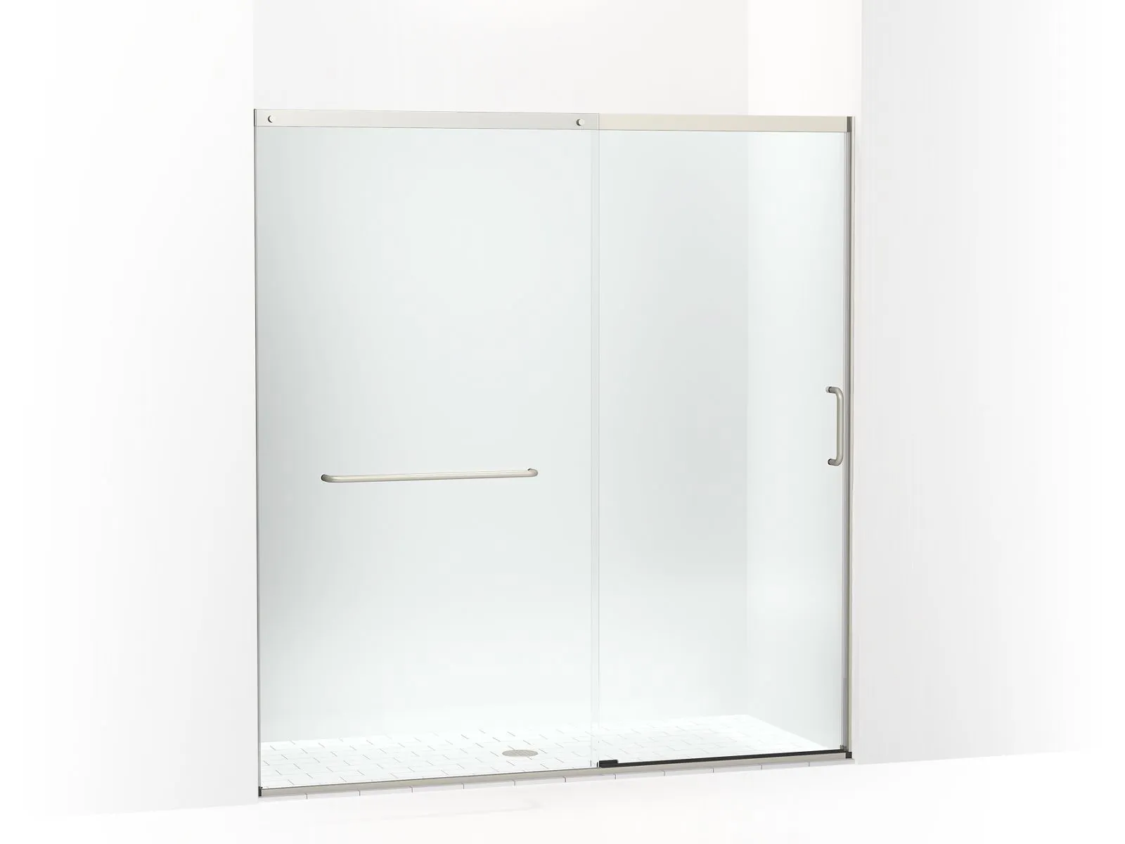 KOHLER K-707617-8L Elate Sliding shower door, 75-1/2" H x 68-1/4 - 71-5/8" W, with heavy 5/16" thick Crystal Clear glass