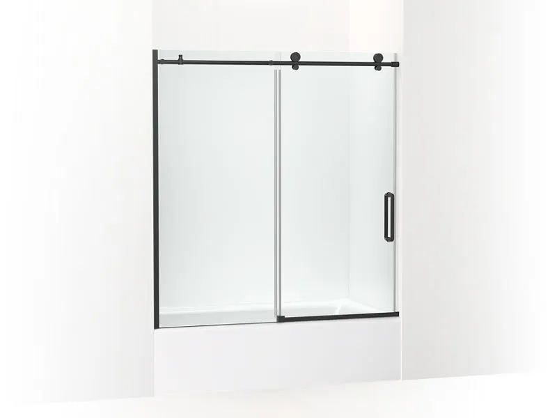 KOHLER K-707626-8L Cursiva Sliding bath door, 62" H x 56-1/8 - 59-7/8" W, with 5/16" thick Crystal Clear glass