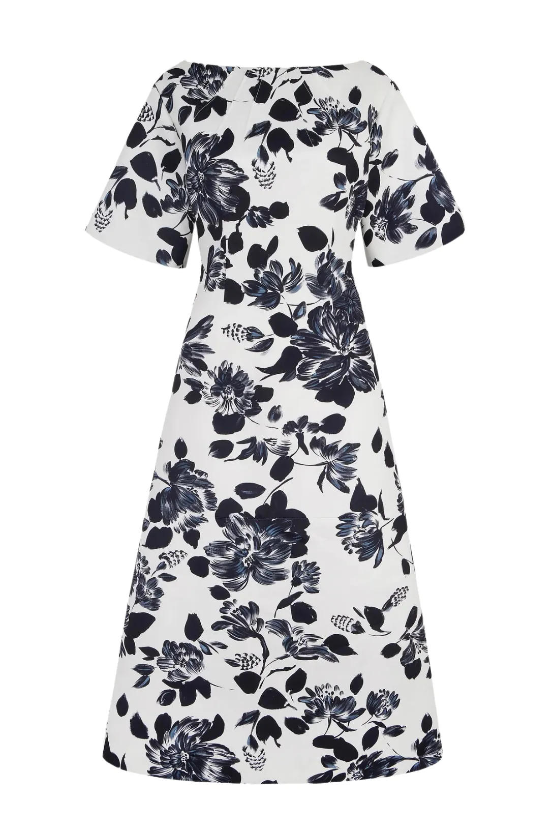 Kora Gown Black Flowers | Ivory