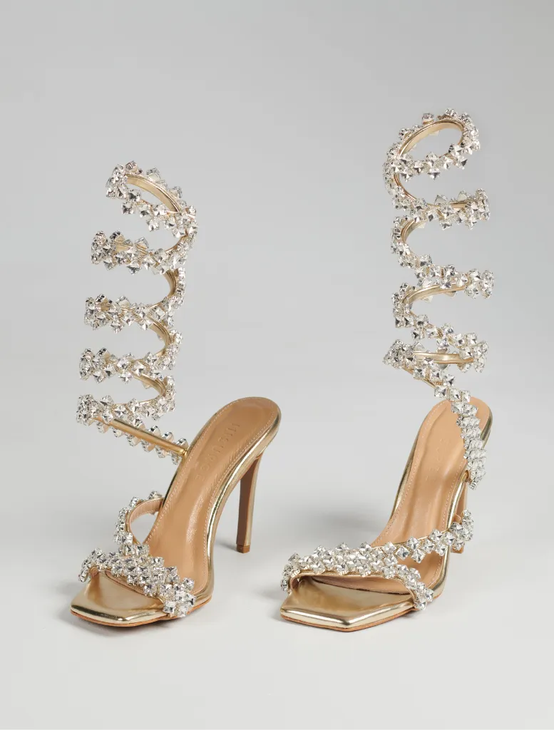 Kya Strappy Sandal - Gold Embellished