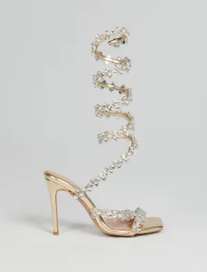 Kya Strappy Sandal - Gold Embellished