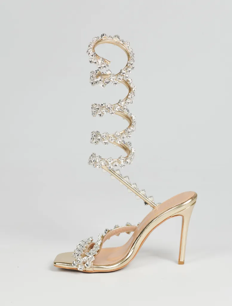 Kya Strappy Sandal - Gold Embellished
