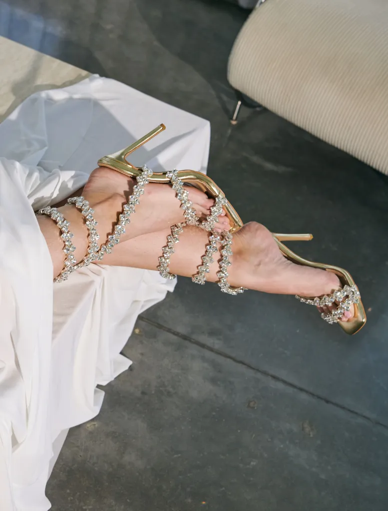 Kya Strappy Sandal - Gold Embellished