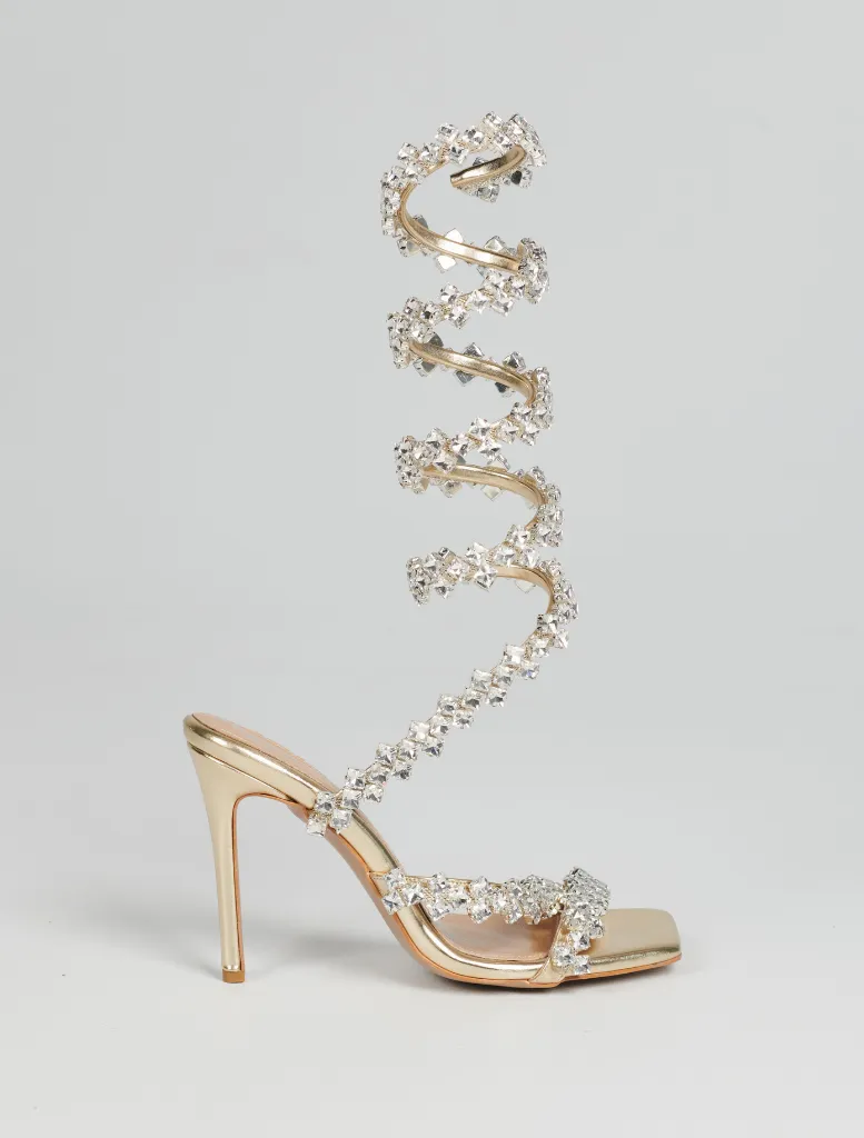 Kya Strappy Sandal - Gold Embellished