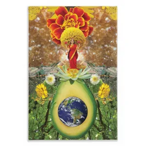 Lakshmi Avocado Earth Traditional Stretched Canvas Print
