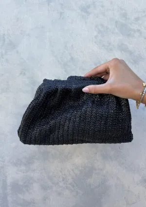 Lana Straw Clutch - Black