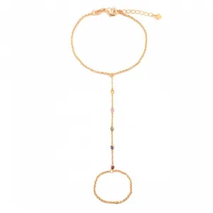 Lara Colored CZ Hand Chain