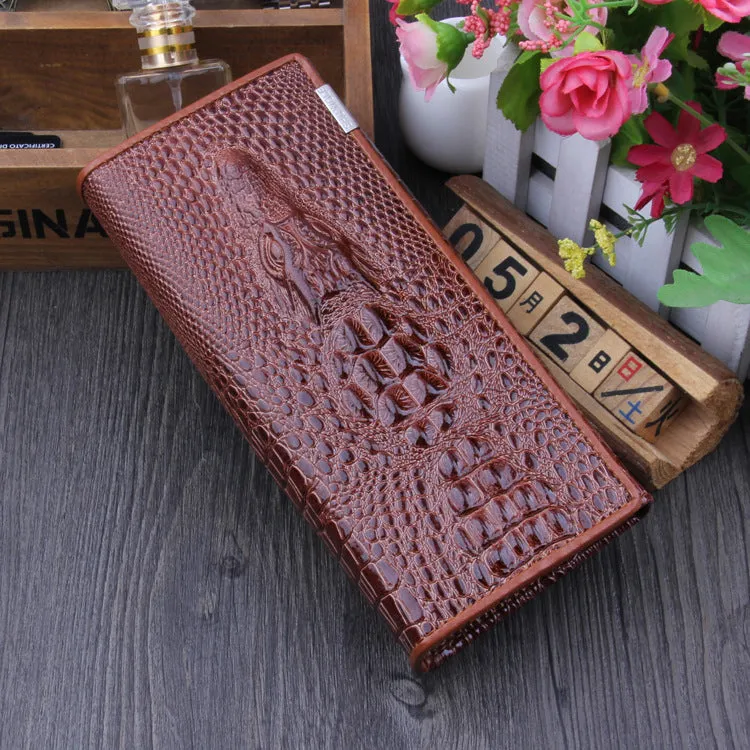 Leather Women's Wallet Crocodile Women's Long Wallet
