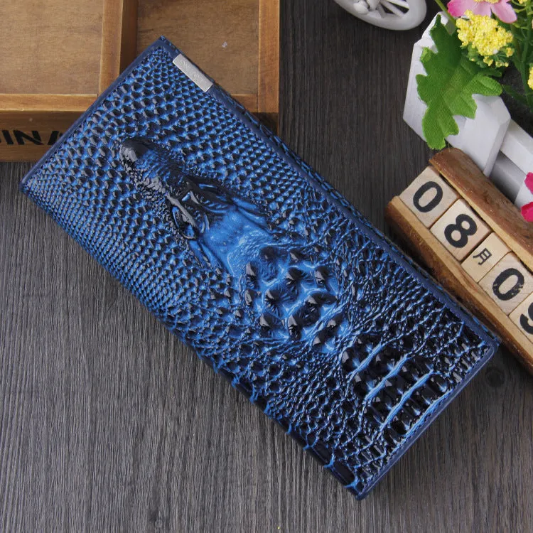 Leather Women's Wallet Crocodile Women's Long Wallet