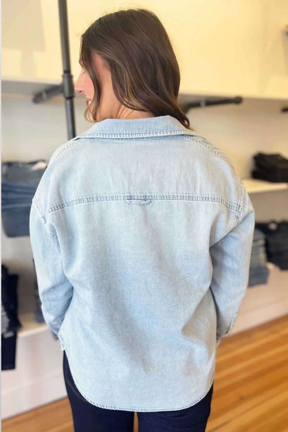 Leighton Long Sleeve Button Down w/ Patch Pocket