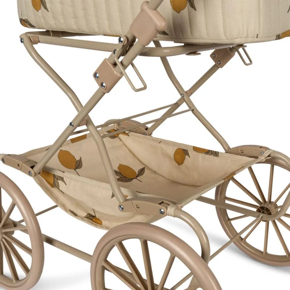 Lemon Print Vintage Traditional Dolls Pram