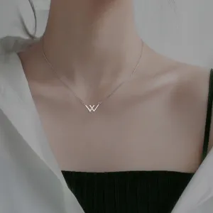 Letter W Silver Plated Necklace