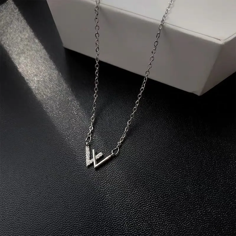 Letter W Silver Plated Necklace