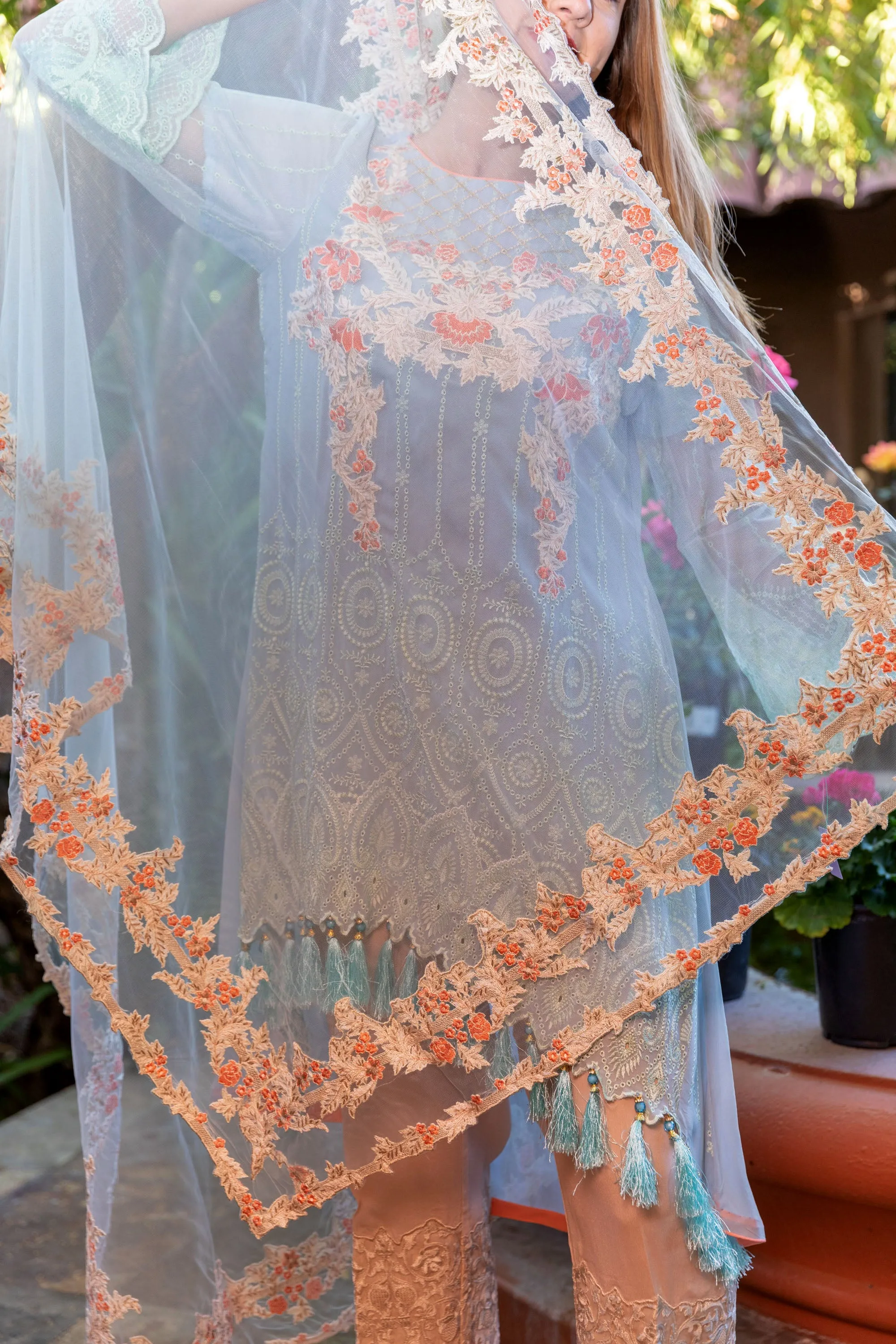 Light Blue Chiffon Suit by Sobia Nazir