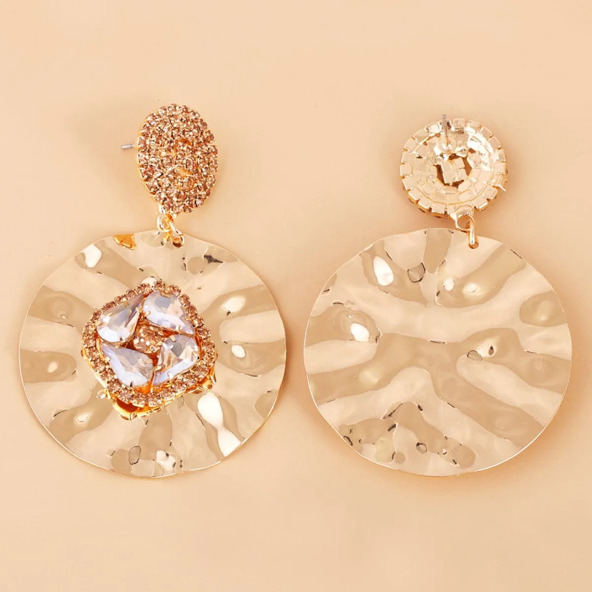 Light Pink Crystal & Cubic Zirconia 18K Gold-Plated Round Drop Earrings