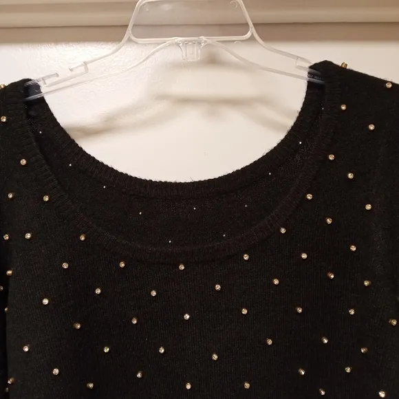 LILLY PULITZER Laveta Rhinestone Black Sweater Sz L NWT  /B8