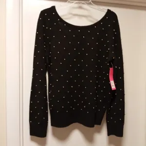 LILLY PULITZER Laveta Rhinestone Black Sweater Sz L NWT  /B8