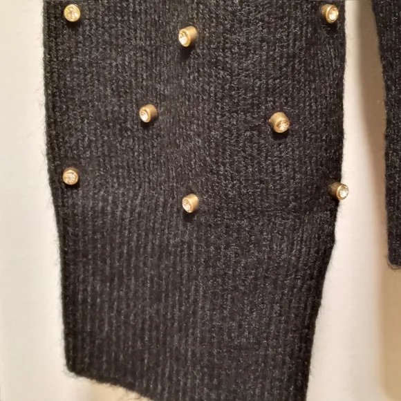 LILLY PULITZER Laveta Rhinestone Black Sweater Sz L NWT  /B8