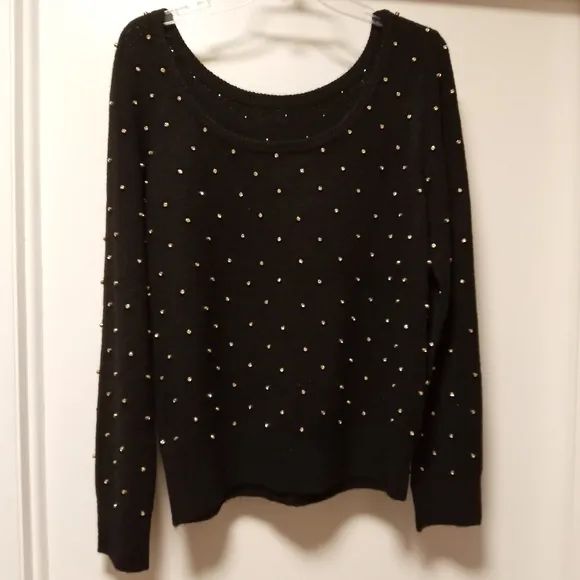 LILLY PULITZER Laveta Rhinestone Black Sweater Sz L NWT  /B8