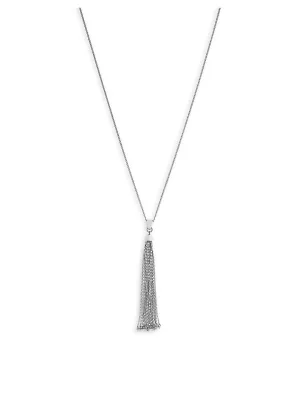 Linda Crystal Bar Tassel Pendant Necklace