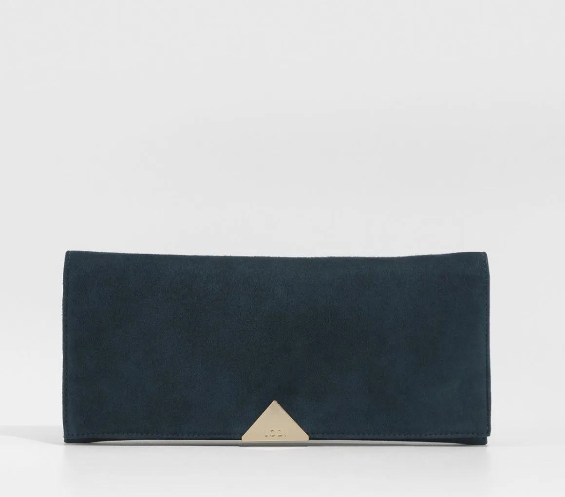 Lodi - Navy Suede Clutch Bag
