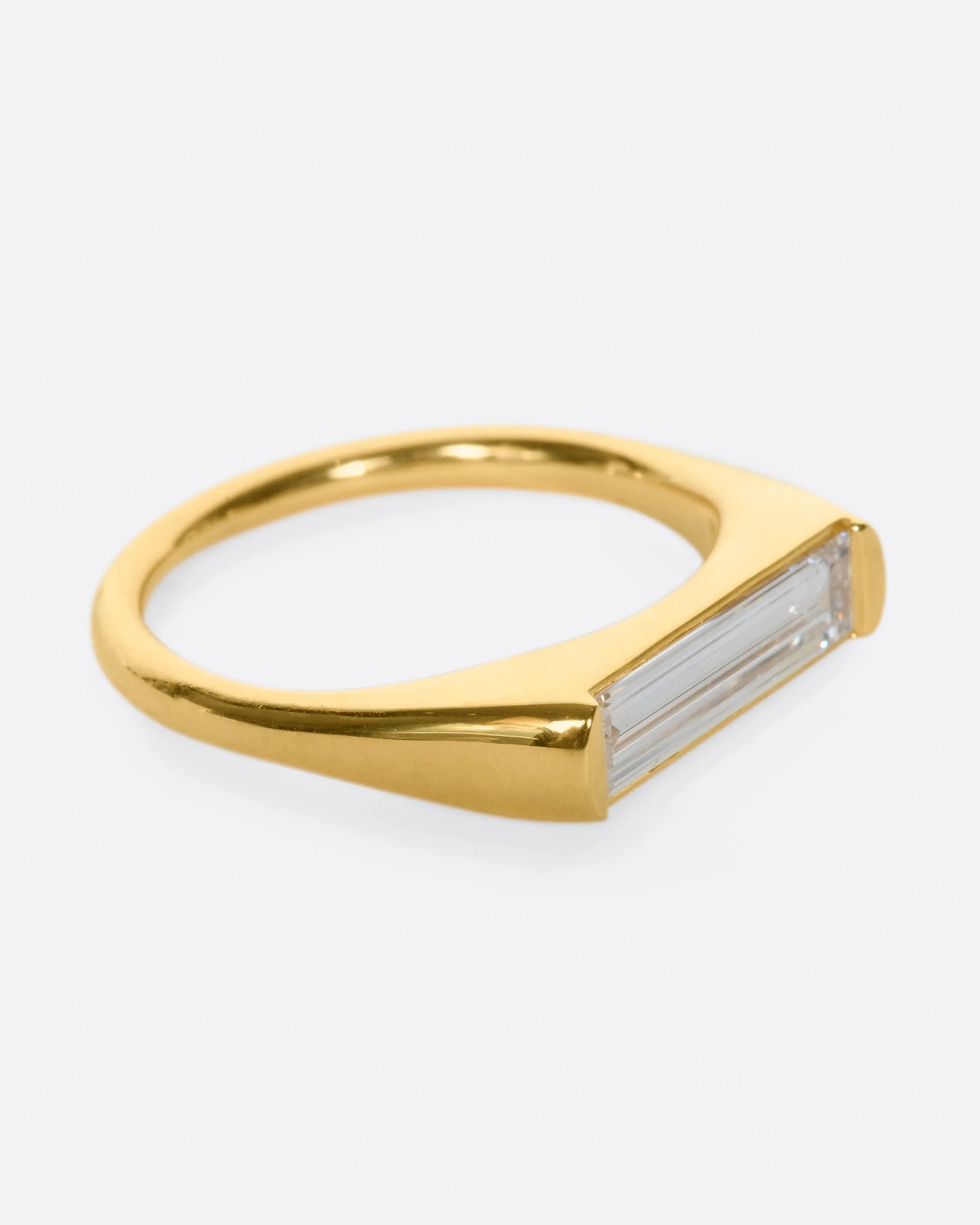 Long Baguette Diamond Ring