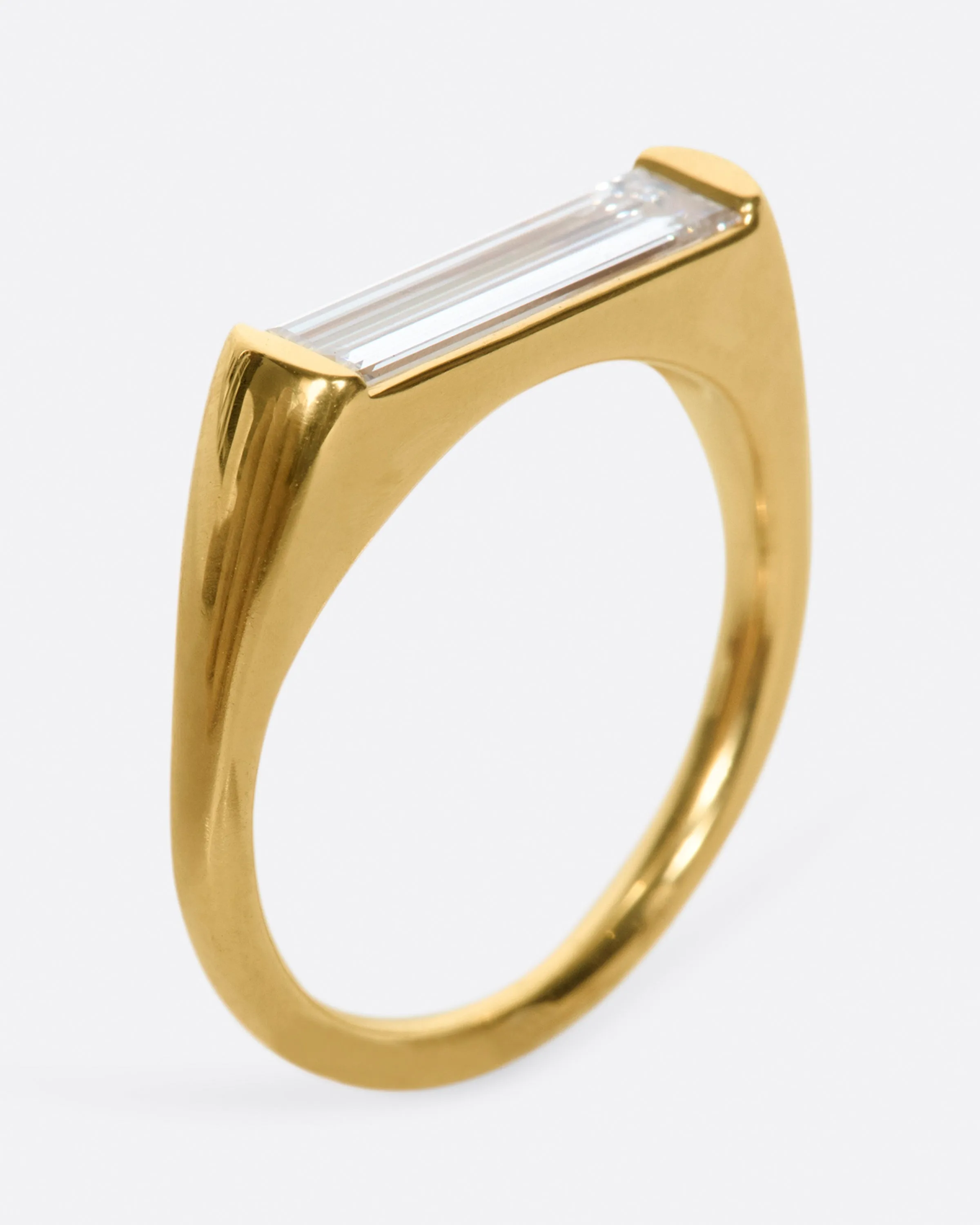 Long Baguette Diamond Ring