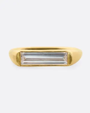 Long Baguette Diamond Ring