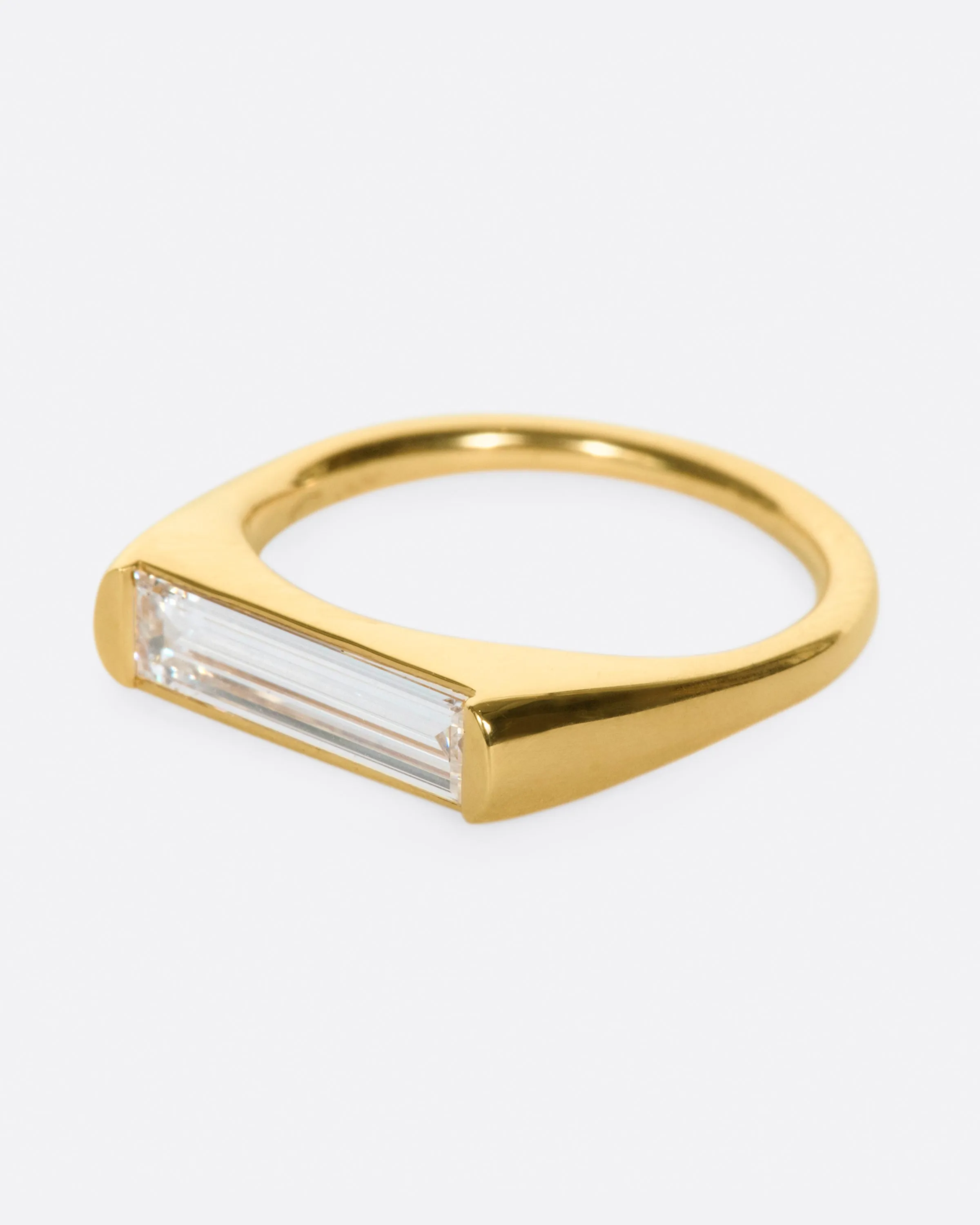 Long Baguette Diamond Ring